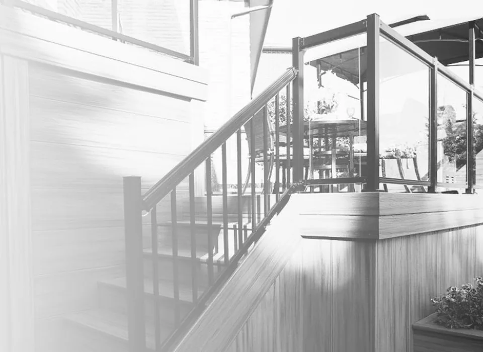 Aluminum railing installed on a residential porch