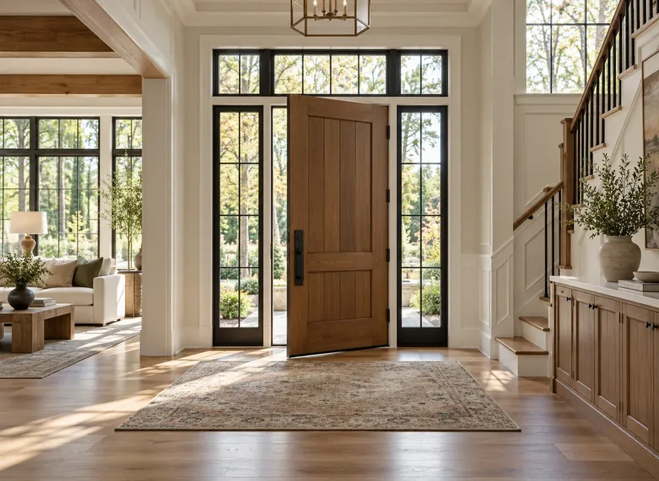 Wood entry door and architectural millwork