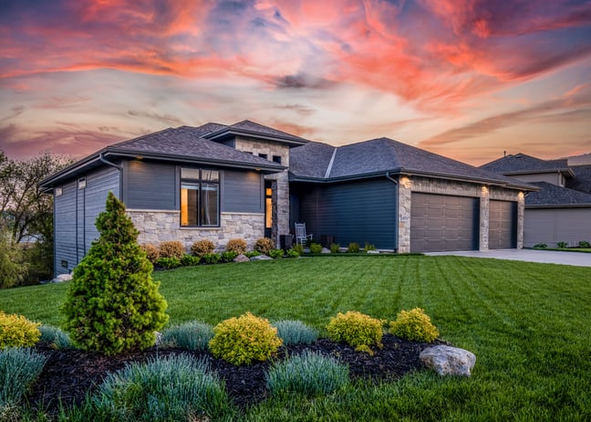 Residential House at sunset