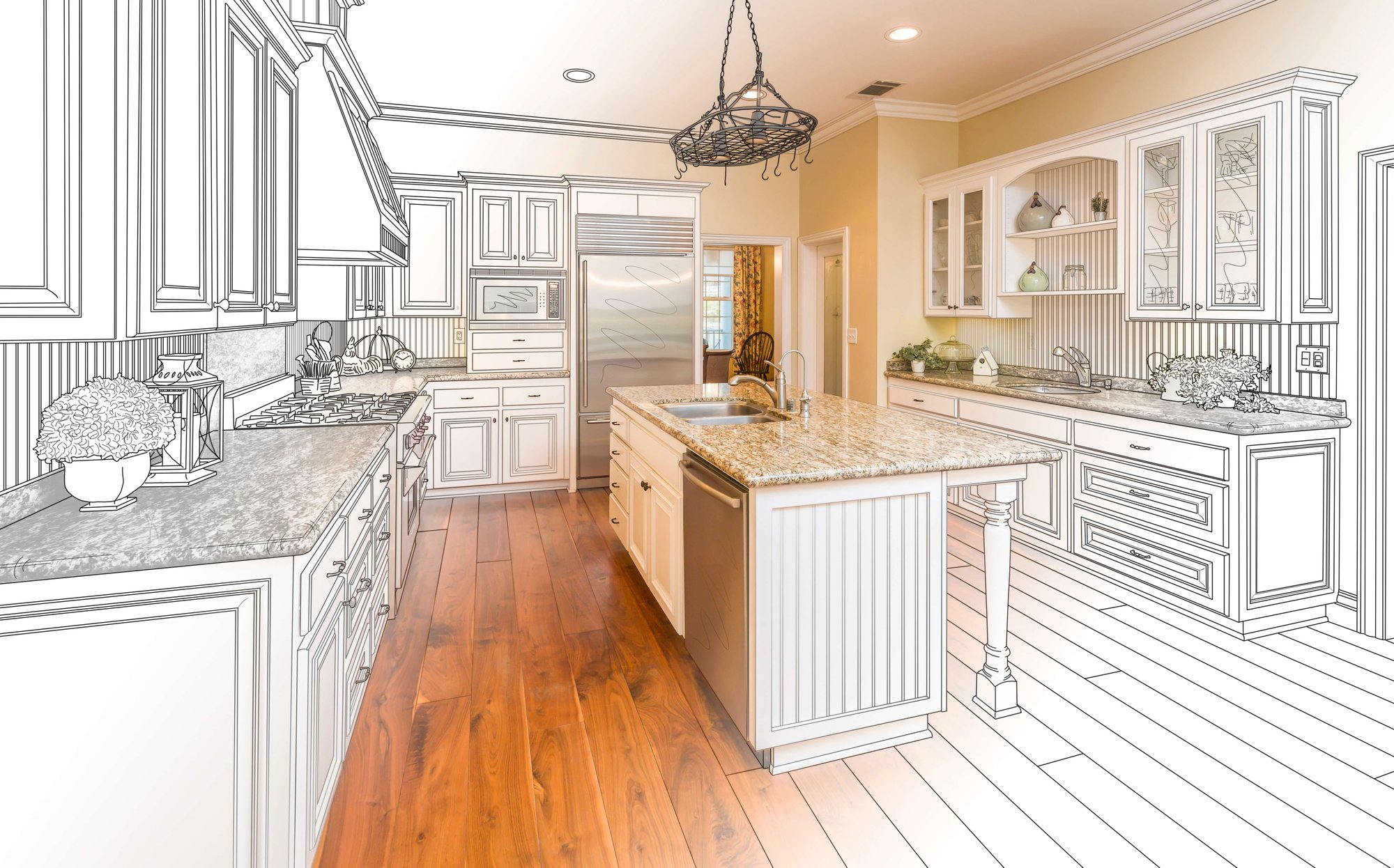 Kitchen Design Rendering with Island Kitchen Design Rendering with Island